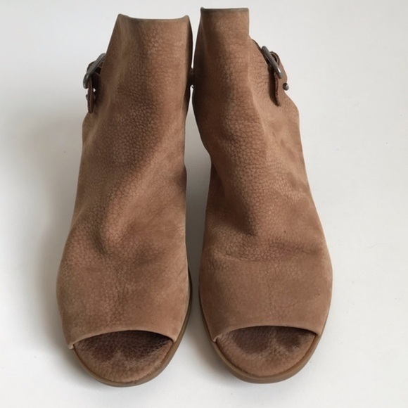 Lucky Brand Tan Bray Leather Peep Toe Sandals 8.5 - Picture 3 of 10